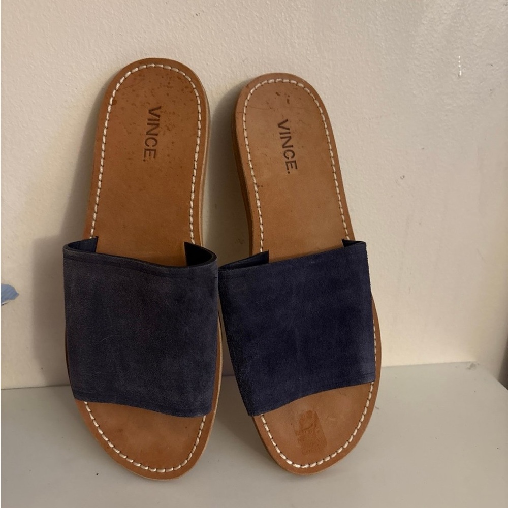 Vince Women's Deep Blue Slide Sandals
